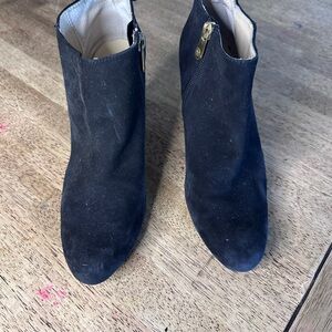 Adrienne Vittadini Black Suede Ankle Booties